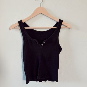 Brandy Melville/John Galt Black Ribbed Tank